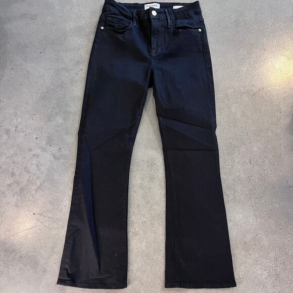 FRAME Le Mini Boot Cut Stretch Slim Jeans Black denim jeans womens 25 pants - Picture 1 of 7